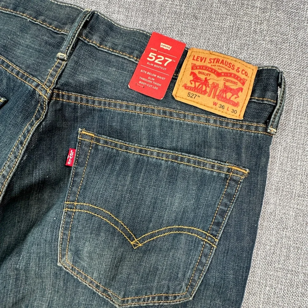 Levi's 527 Slim Bootcut Jeans Men 36x30 Dark Wash Americana Western Workwear NEW